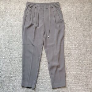 Solid Pleated Ankle Pant with Drawstring